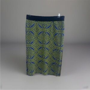 Maeve Anthropology Green and Blue Patterned Skirt